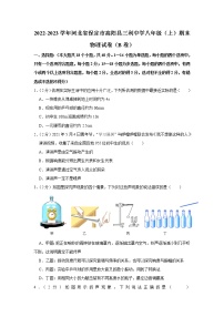 河北省保定市高阳县三利中学2022-2023学年八年级上学期期末物理试卷（b卷）(含答案)