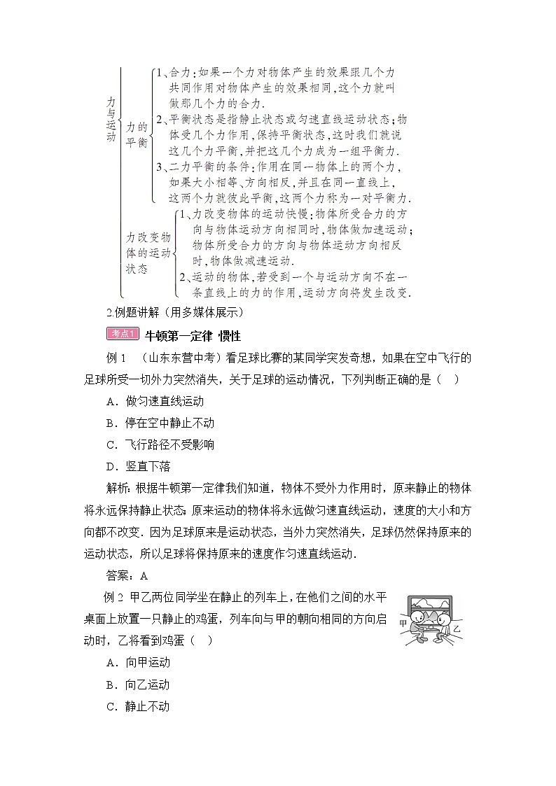 第8章 力与运动 章末复习 课件+教案02