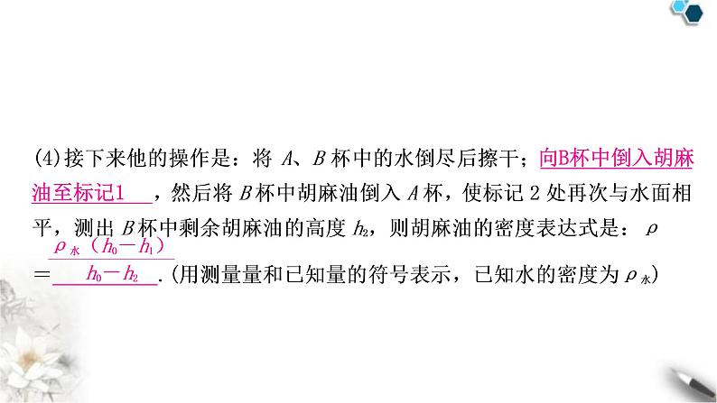 沪科版中考物理总复习专题1浮力法测密度课件第8页