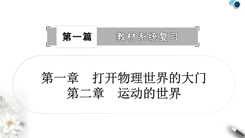 沪科版中考物理总复习第一章打开物理世界的大门第二章运动的世界课件第1页