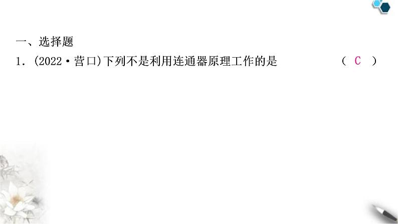 沪科版中考物理总复习第八章压强第2讲液体的压强课件第2页