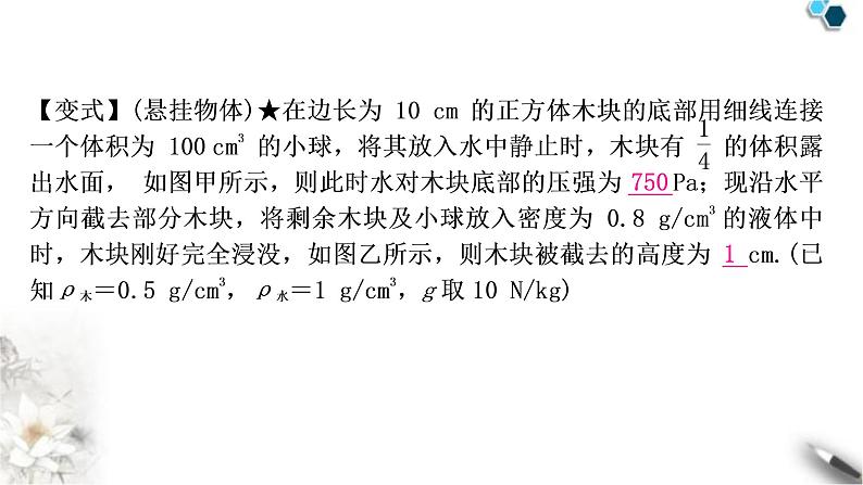 沪科版中考物理总复习专题密度、压强、浮力的综合计算课件07