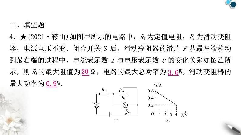 沪粤版中考物理复习专题6电功率极值类计算作业课件第8页