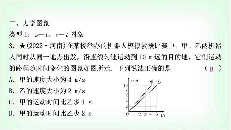 人教版中考物理复习题型六坐标图象题作业课件05