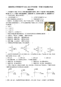 湖南省长沙市湖南师范大学附属中学2022-2023学年八年级上学期期末考试 物理试卷(含答案)