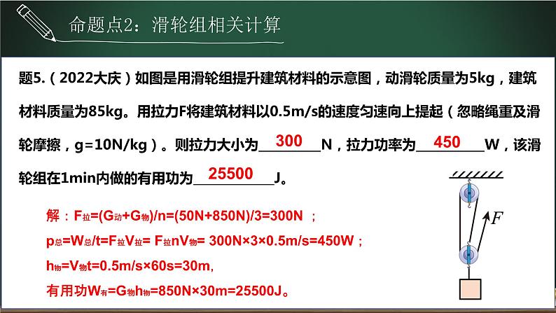 第8.2讲 滑轮及机械效率-2023年中考物理一轮命题点详解复习课件第8页