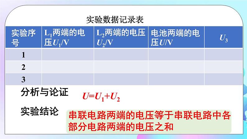 第4章 探究电流 第2节 电压：电流产生的原因 第2课时 电路中电压的规律 课件+教案05