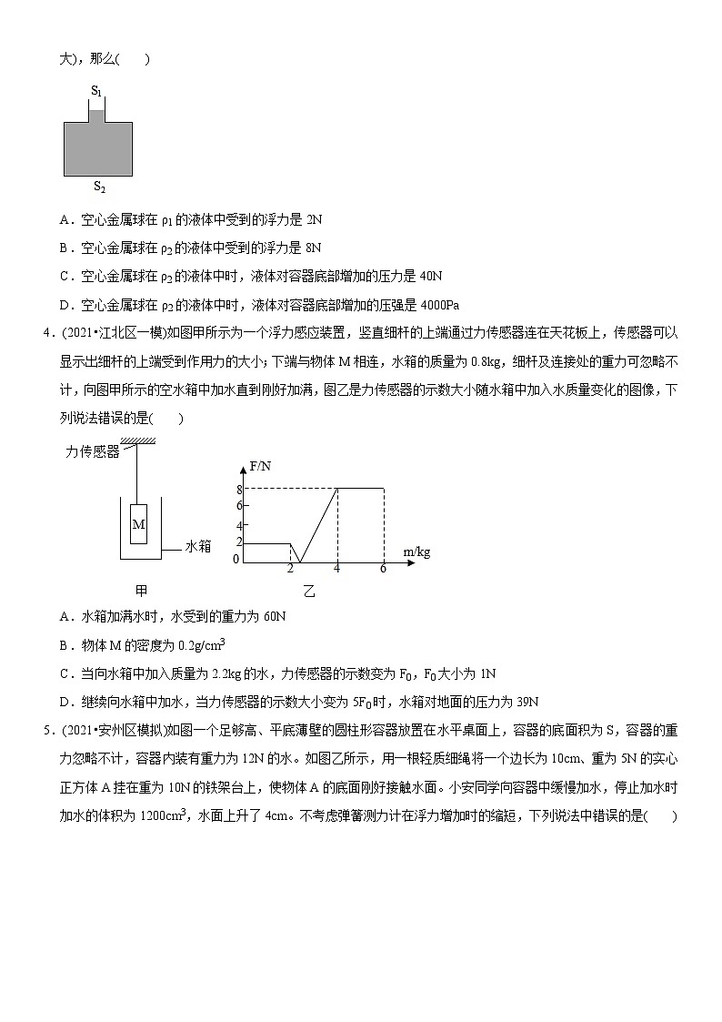 中考物理二轮复习易错专练专题08 压强、浮力综合计算（原卷版）第2页