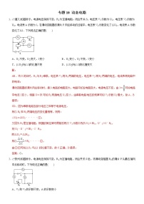 中考物理二轮复习易错专练专题10 动态电路（2份打包，教师版+原卷版）