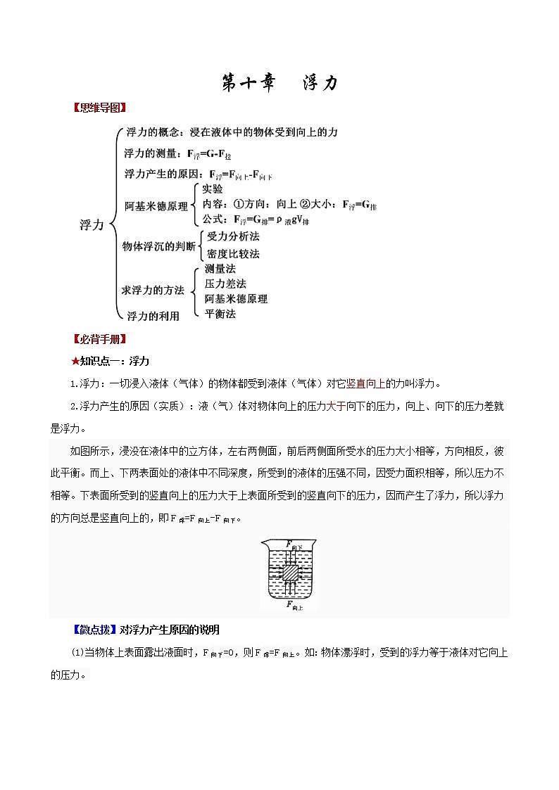 第十章 浮力——2023年中考物理必背知识点梳理+思维导图第1页