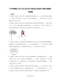 【中考物理】2020-2022近三年上海市金山区统考二模专项试题—填空题（含解析）