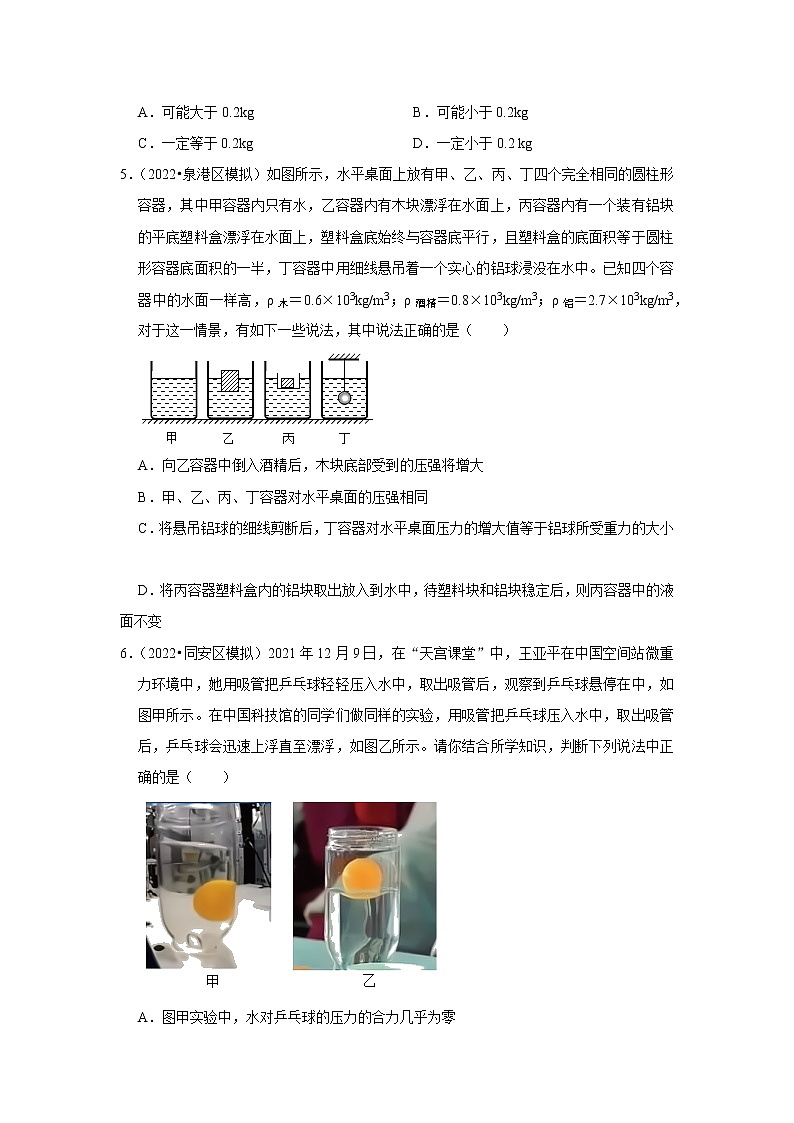 2023年福建省中考物理复习专题练：9浮力第2页