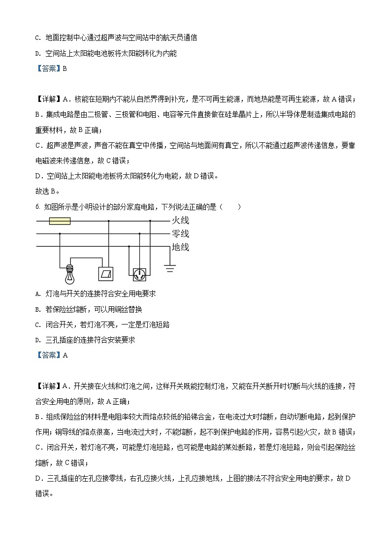 2022年辽宁省锦州市中考物理试题（教师版）03