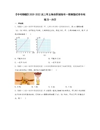 【中考物理】2020-2022近三年上海市区域统考一模真题专项练习—力学（含解析）