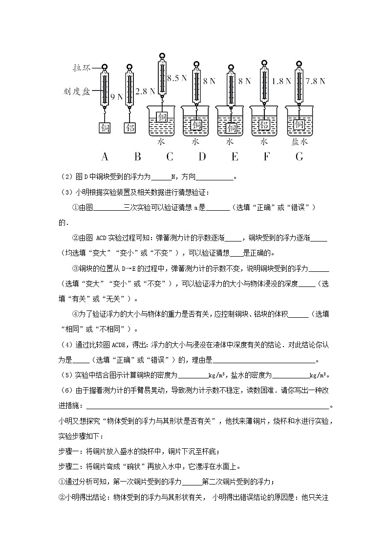 2023中考物理专题第九讲-浮力（第一节 浮力 阿基米德原理）第2页