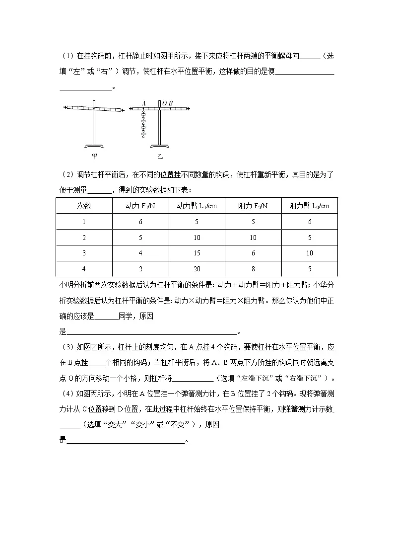 2023中考物理专题第十一讲-简单机械（杠杆）第2页