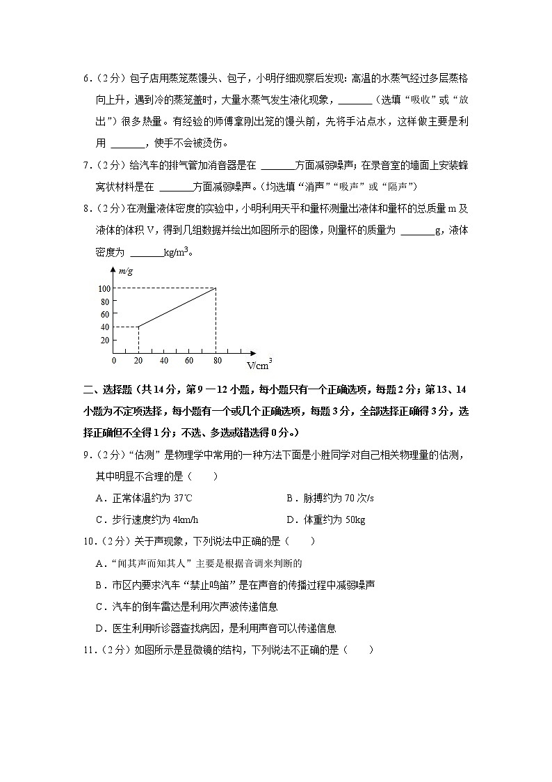 江西省赣州市寻乌县2022-2023学年八年级上学期期末物理试卷(含答案)第2页