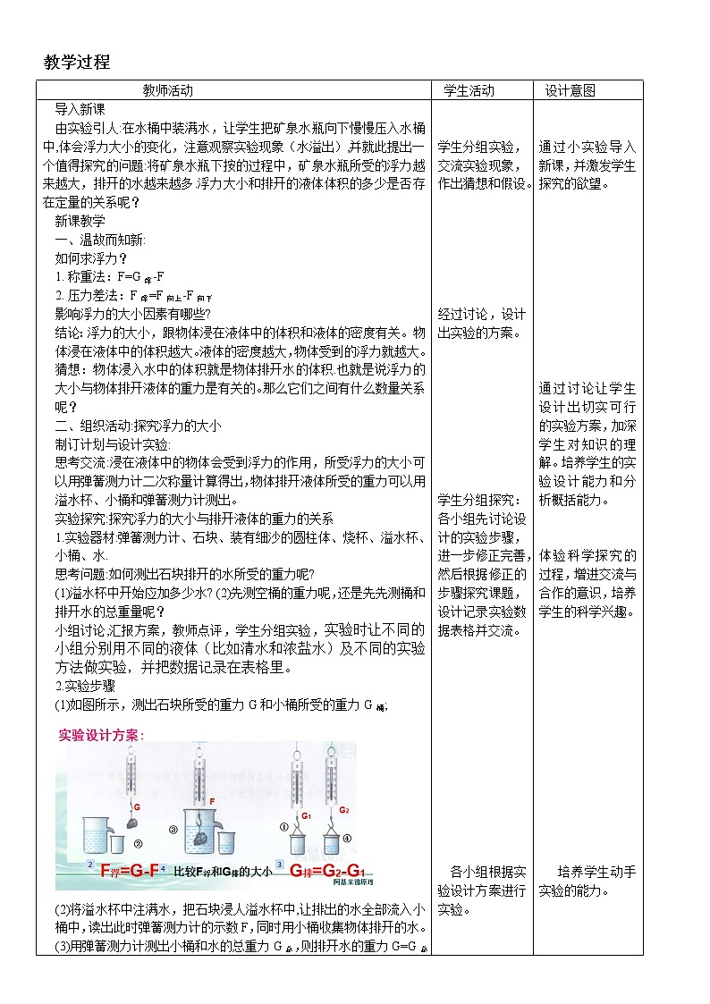 沪粤版物理八年级下册 9.2 阿基米德原理 教案02