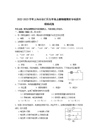 2022-2023学年上海市徐汇区九年级上册物理期末专项提升模拟试题（含解析）