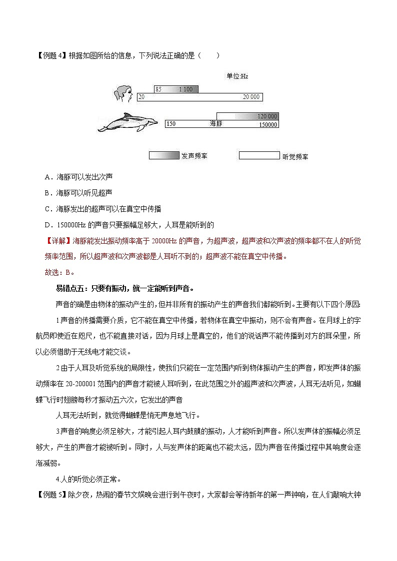 中考物理二轮复习易错点专题1 声现象 易错点（教师版）第3页