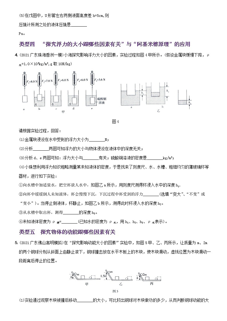 专项综合全练（五）实验探究  人教版八年级物理下册第3页