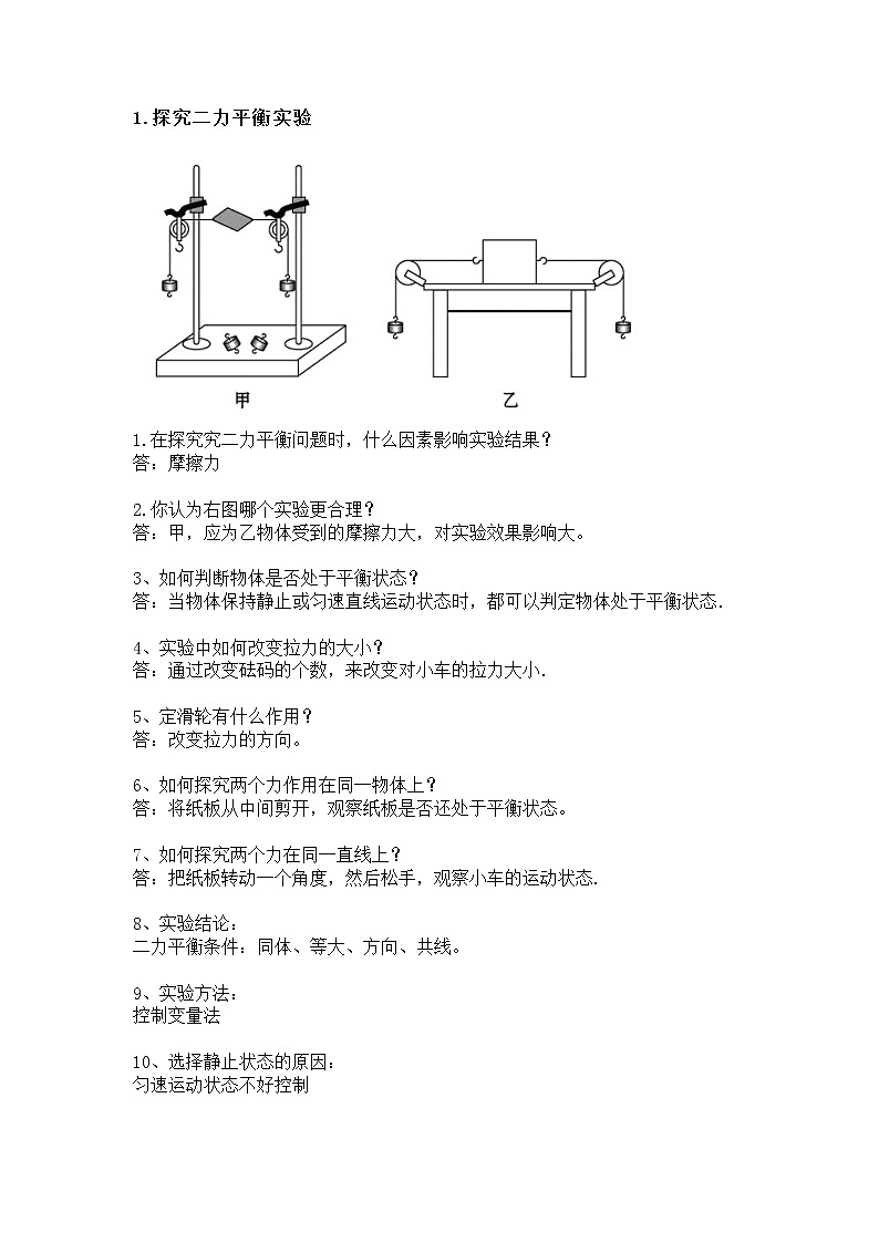 中考一轮复习初中物理必考知识点第1页