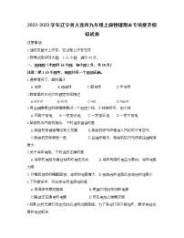 2022-2023学年辽宁省大连市九年级上册物理期末专项提升模拟试卷（含解析）