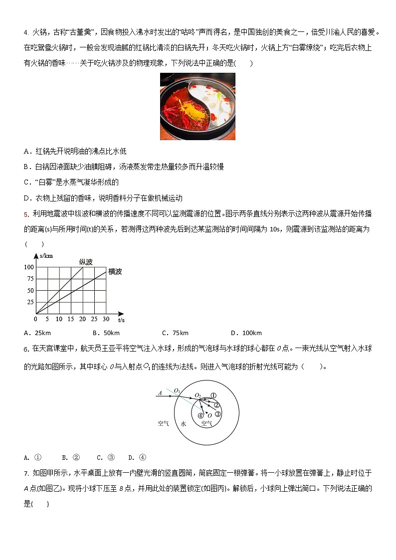 2022-2023学年中考物理一模A卷（考试版）第2页