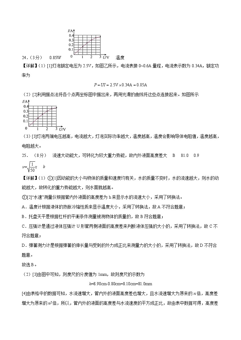 物理（江苏南京卷）（参考答案）第3页