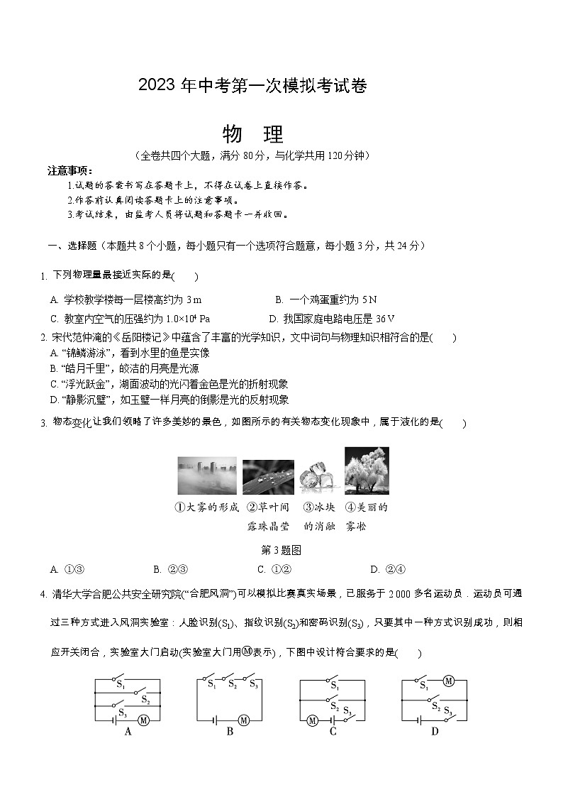 物理（重庆卷）（考试版）A4第1页