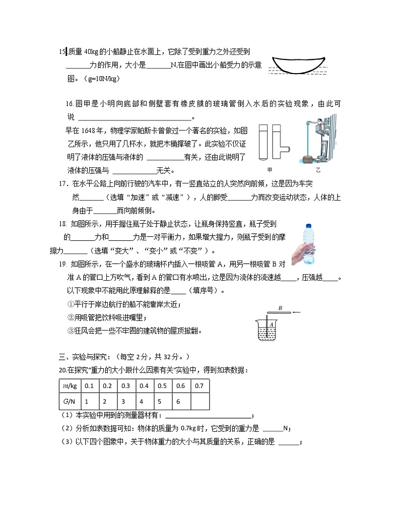 2022-2023学年河北省邯郸市八年级下册物理期中专项提升模拟试卷（含解析）03
