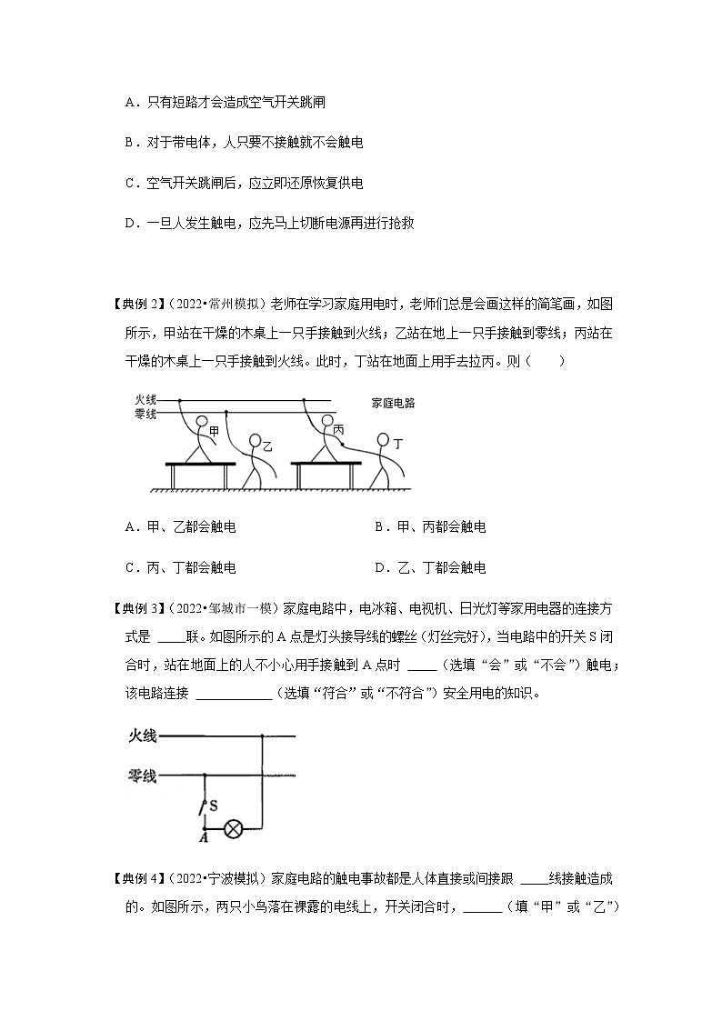 19.3 安全用电-2022-2023学年九年级物理全一册同步考点专题训练（人教版）02