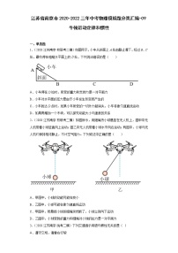 江苏省南京市2020-2022三年中考物理模拟题分类汇编-09牛顿运动定律和惯性