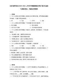 山东省青岛市2020-2022三年中考物理真题分类汇编08温度与物态变化、内能及其利用