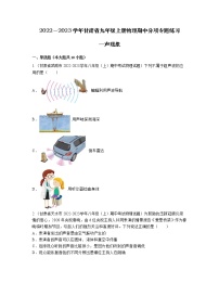 2022－2023学年甘肃省九年级上册物理期中分项专题练习—声现象（含解析）