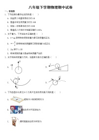 深圳市龙华区2023年八年级下学期物理期中试卷【含答案】