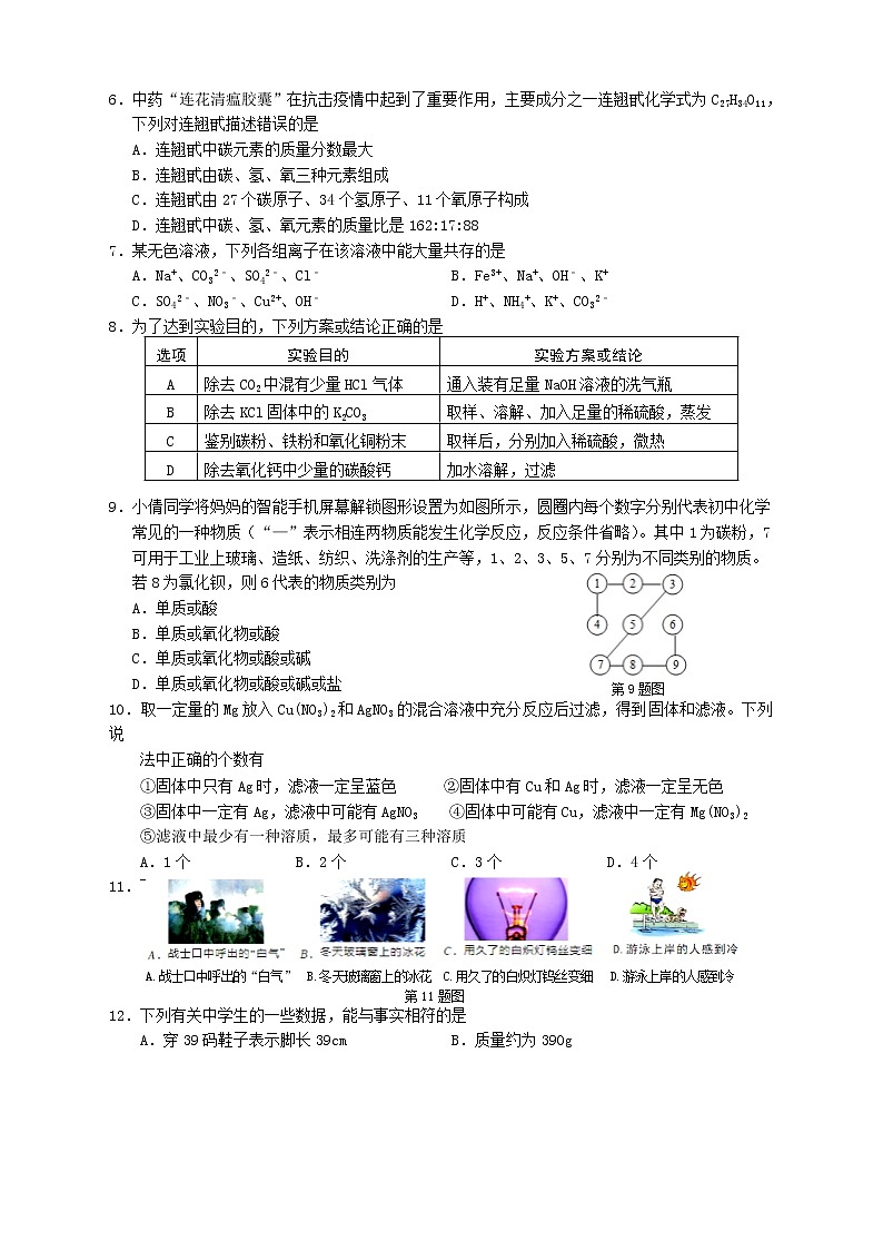 2023年湖北省十堰市丹江口市中考一模诊断训练理科综合试题（含答案）02