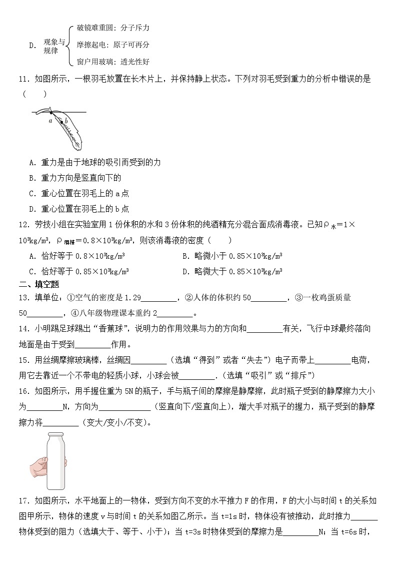 江苏省扬州市江都区2023年八年级下学期物理期中试卷【含答案】第3页