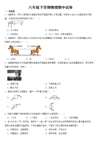 山东省枣庄市2023年八年级下学期物理期中试卷【含答案】