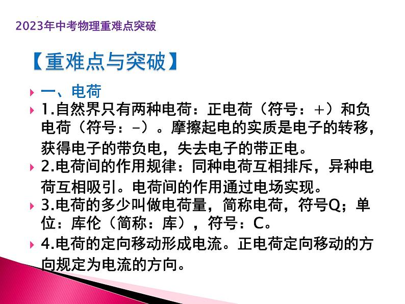 第14讲  电荷  电路  电流（课件+讲义+练习）2023年中考物理【热点·重点·难点】专练（全国通用）02