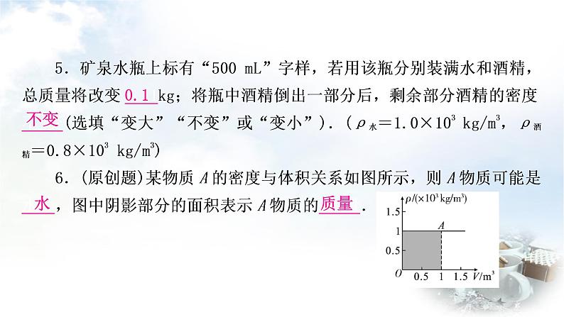 中考物理复习第7讲质量与密度作业课件第5页