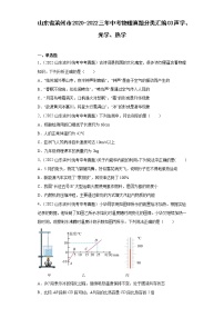 山东省滨州市2020-2022三年中考物理真题分类汇编03声学、光学、热学