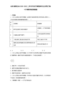 山东省烟台市2020-2022三年中考化学真题知识点分类汇编-02物质构成的奥秘