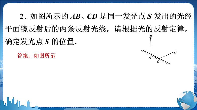 广东教育上海科技版物理八年级上第三章光和眼睛专题一光学作图  教学课件第8页