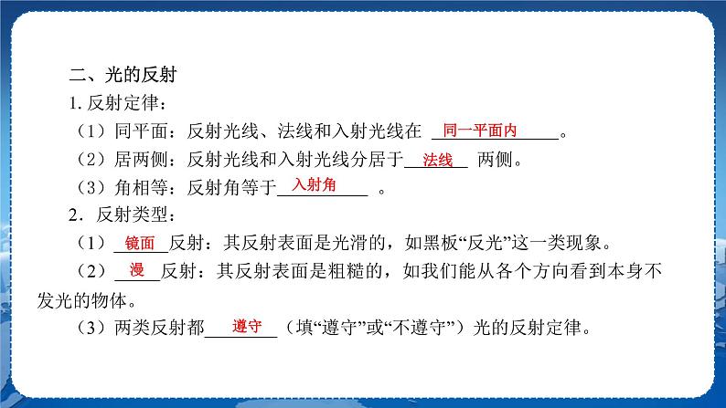 教科版物理八年级上 第四章 在光的世界里 章末复习课 教学课件03