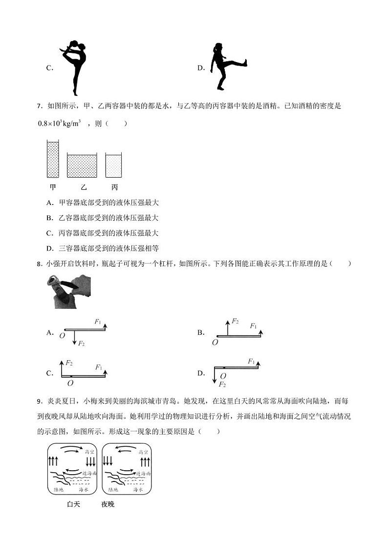 山东省济南市2022年中考物理试卷【附参考答案】02