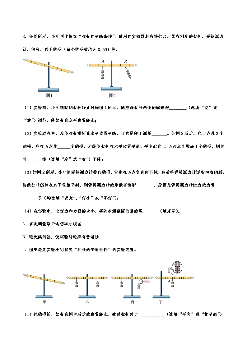 2023年中考物理专题复习—简单机械实验专题第2页