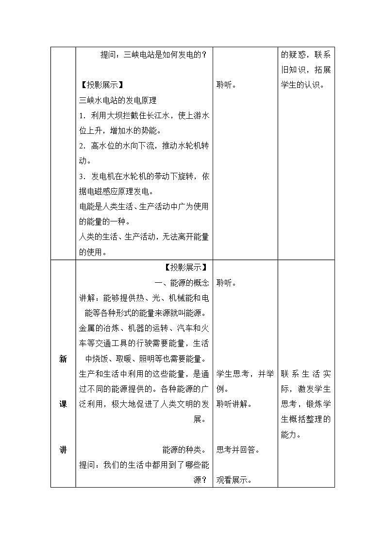 人教版九年级物理第二十二章能源 第1节 教学设计第2页