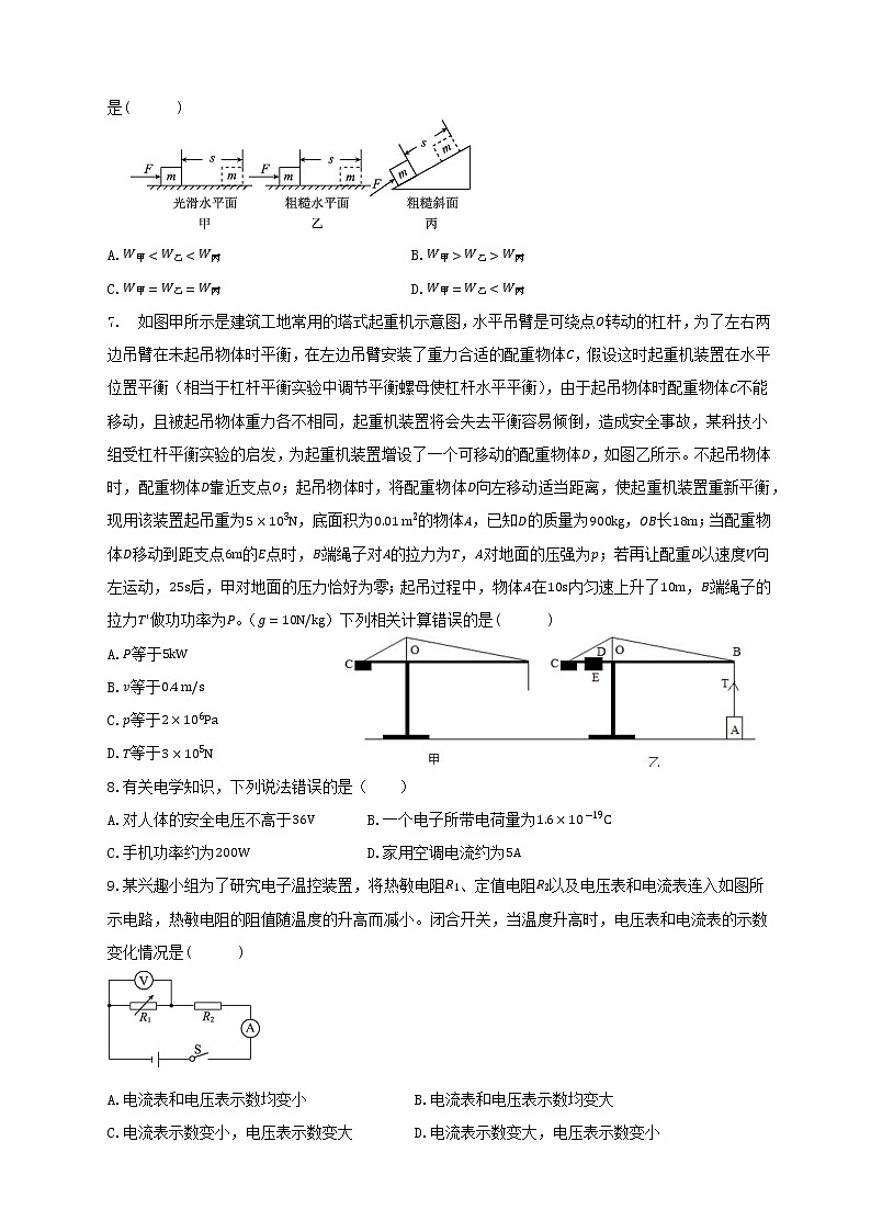 2023年湖南省湘潭市初中学业水平考试物理模拟试卷（含答案）第2页