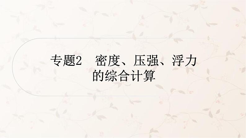 人教版中考物理复习专题2密度、压强、浮力的综合计算作业课件01